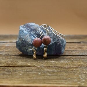 Rhodonite and Sterling Silver Drop Earrings